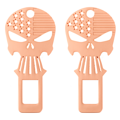 Seatbelt Clips Bottle Openers - Skull Design - Metal - 2 Pack (Choose Your Color)