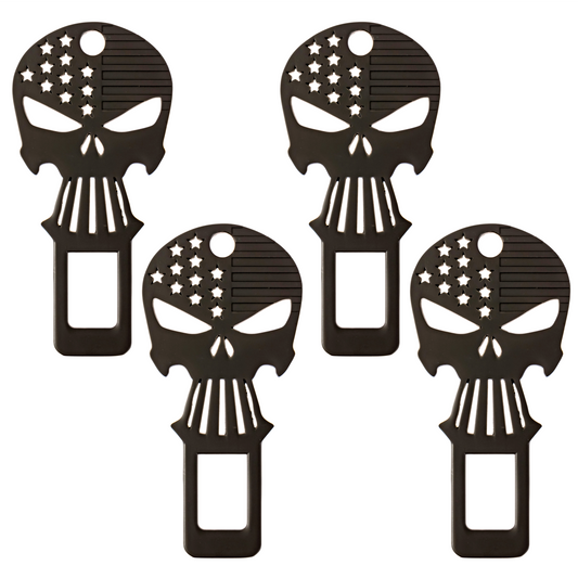 SeatBelt Alarm Silencer & Bottle Opener Keychain - Universal Fit - 4 Pack, Matte Black
